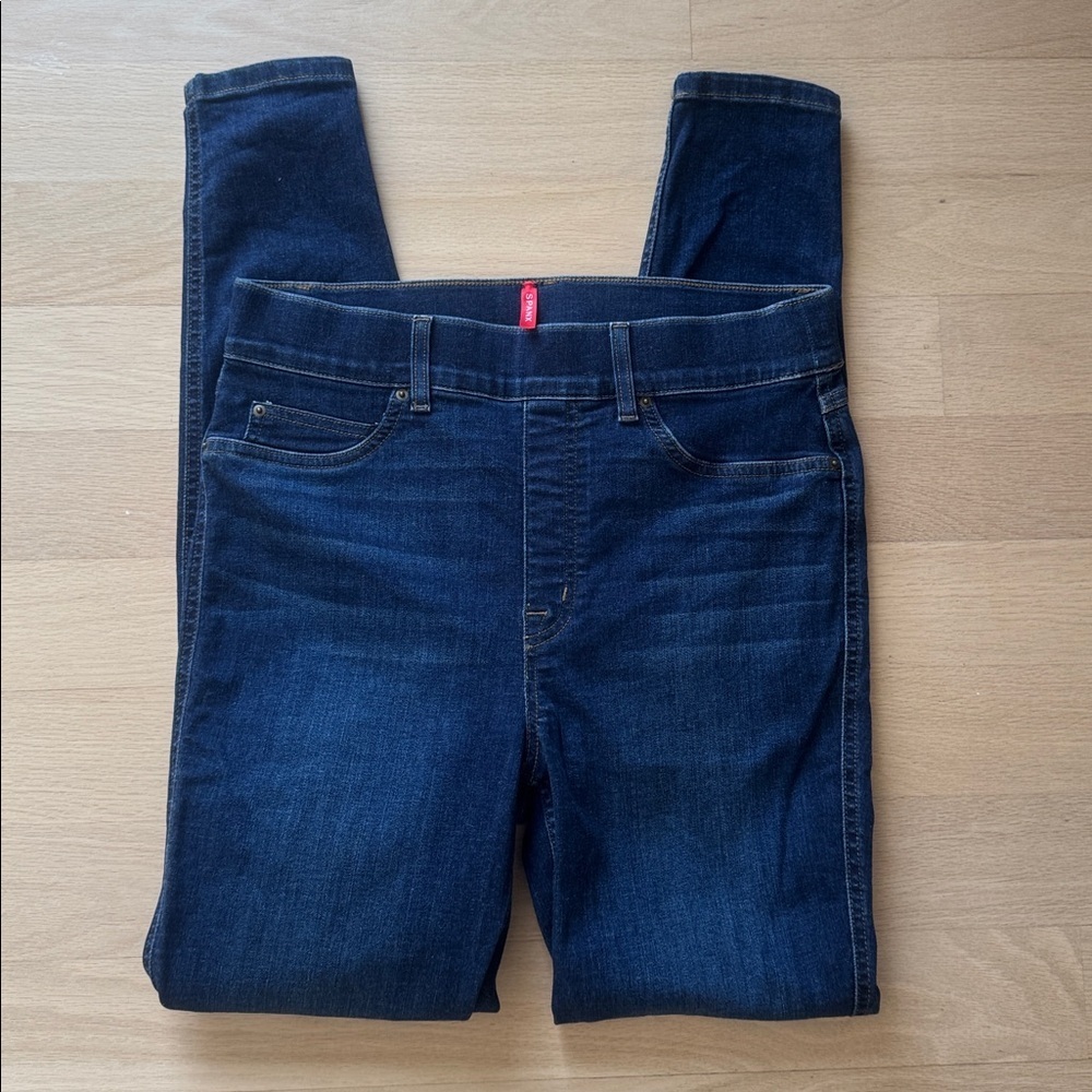 SPANX Midnight Shade Dark Blue Skinny Jeans L - Picture 4 of 7